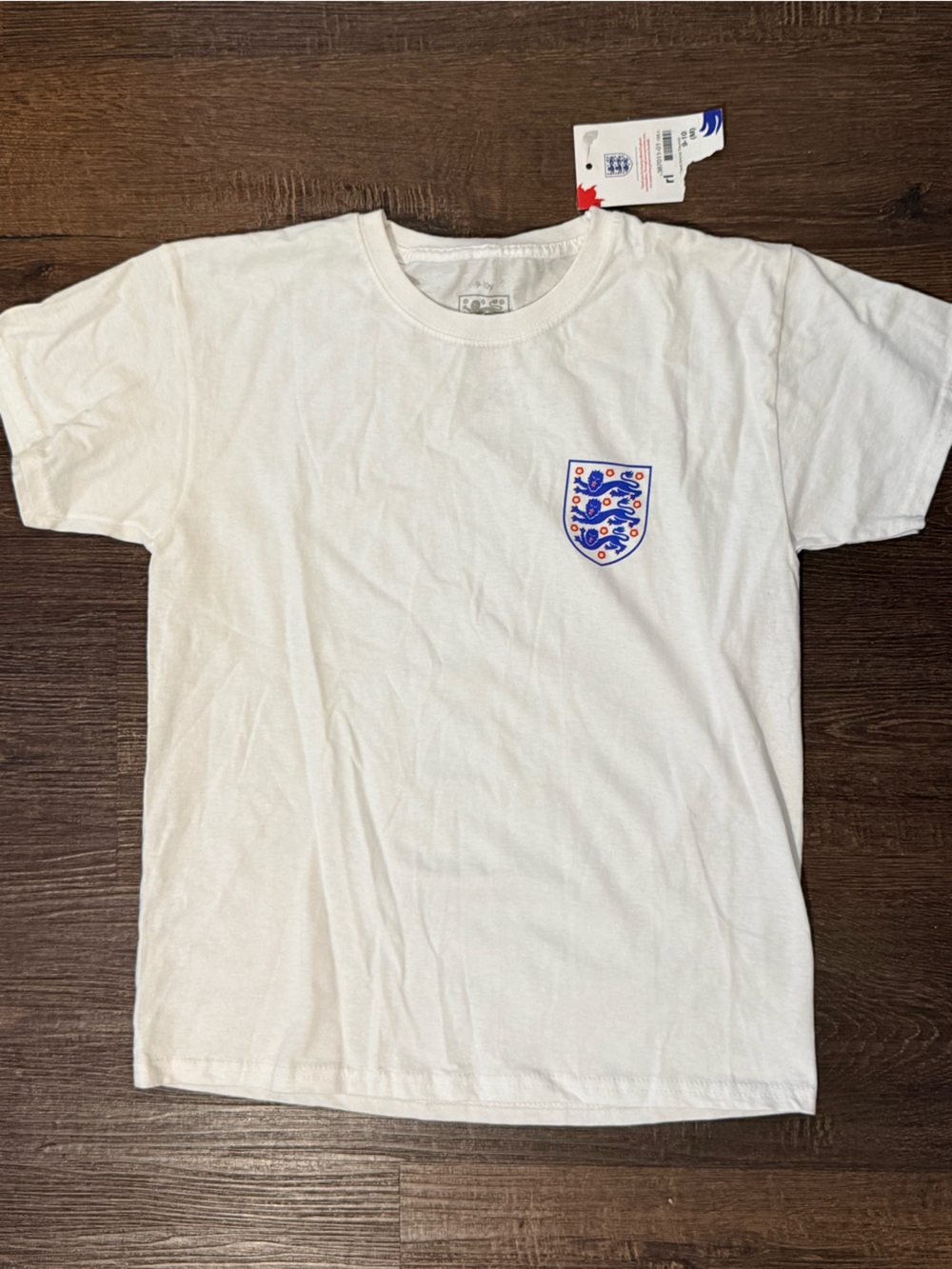 Kids White Short Sleeve Tee Manchester Soccer Team Sz 9- 10y